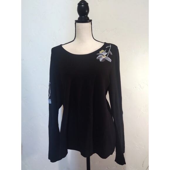 By Artisan Embroidered Black Sweater - Picture 1 of 7